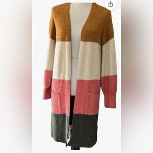 SO Multicolor Open Front Cardigan